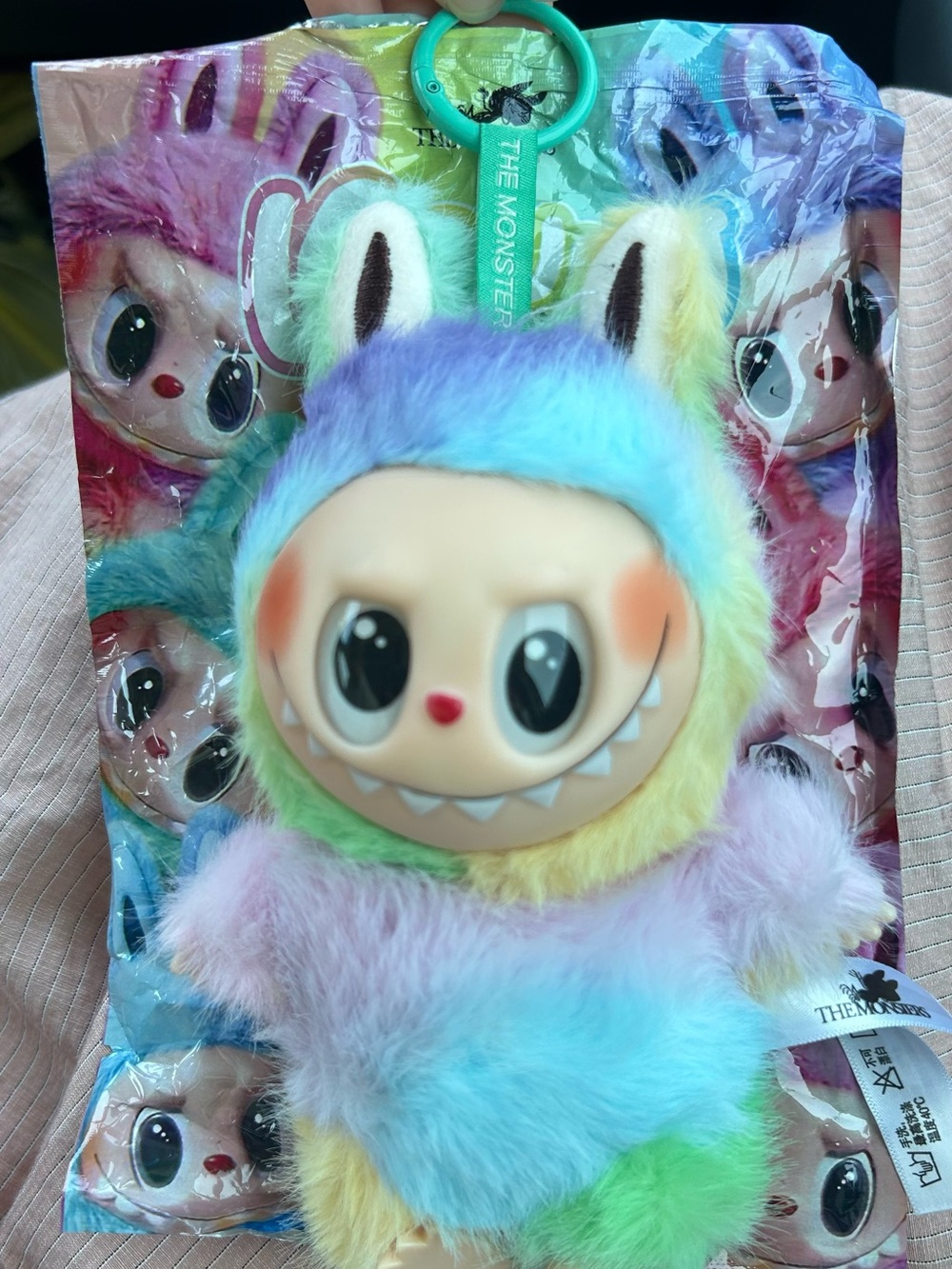 The Monster Rainbow Plush Keychain - Multicolor Cute Monster Labu